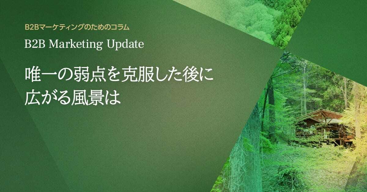 唯一の弱点を克服した後に広がる風景は